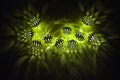 Islamic holidays decoration. Ramadan kareem. Glowing green light