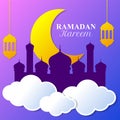 Islamic Holy Month of Ramadan poster design Royalty Free Stock Photo