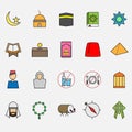 Islamic Icon set Royalty Free Stock Photo