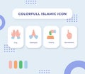 Islamic icon set collection package with full colors design modern flat style vector illustration for id mubarak