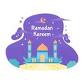 Islamic icon special ramadan event flat design style