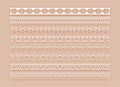 islamic inspired lace pattern border background in set Royalty Free Stock Photo