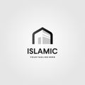 Islamic kaaba logo vector icon illustration design