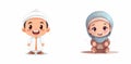 islamic kids character cartoon vector cute