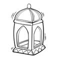 Islamic Lantern sketching vector illustration