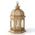Islamic lantern icon 3D render isolated on white background Royalty Free Stock Photo