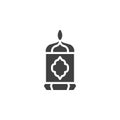 Islamic lantern vector icon