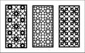 Islamic laser pattern. Set of decorative vector panels for laser cutting. Islamic template for interior partition in