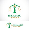 islamic law. justice. law firm logo design template