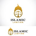 islamic law. justice. law firm logo design template