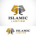 islamic law. justice. law firm logo design template