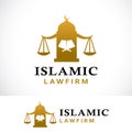 islamic law. justice. law firm logo design template