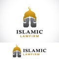 islamic law. justice. law firm logo design template