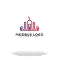 Islamic logo design vector. Mosque logo template. Muslims learn logo templates