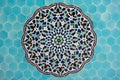 Islamic mosaic pattern with blue tiles