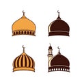 Islamic Mosque Dome Illustrations Set Royalty Free Stock Photo