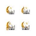 Islamic Mosque Graphics with Crescent Moon Royalty Free Stock Photo