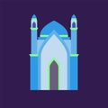 Islamic mosque isolated flat design with pastel colorful,vector illustration mosque for ramadan kareem and eid mubarak