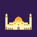 Islamic mosque isolated flat design with pastel colorful,vector illustration mosque for ramadan kareem and eid mubarak