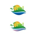 Islamic mosque logotype vector design Royalty Free Stock Photo