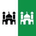 Islamic Mosque Masjid Vector Icon Logo in Glyph Style