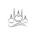 Islamic mosque vector line drawing