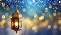 Islamic Muslim holiday background with Eid lantern or lamp for ramadan background