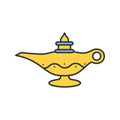 Islamic oil lamp color icon