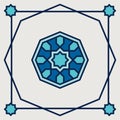 islamic oriental, geometric motif. traditional islamic, arabic, persian and ottoman design vector illustration Royalty Free Stock Photo