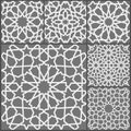 Islamic ornament vector set. Arabic ramadan pattern tile patchwork. Islamic flower motif ramadan mubarak. Muslim star Royalty Free Stock Photo