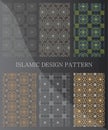Islamic ornamental seamless patterns. Collection of geometric patterns in the oriental style. Patterns added to the swatch panel Royalty Free Stock Photo