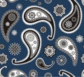 Islamic paisley blue seamless vector texture