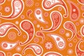 Islamic paisley orange seamless vector texture