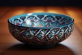 Islamic pattern incorporated into a ceramic bowl. Generative ai