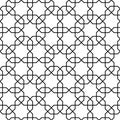 Islamic pattern. Seamless vector geometric black and white lattice background in arabic style. Royalty Free Stock Photo