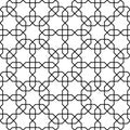 Islamic pattern. Seamless vector geometric black and white lattice background in arabic style Royalty Free Stock Photo
