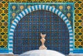 Islamic pattern, tile mosaic on mosque Royalty Free Stock Photo