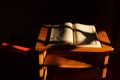 Islamic photo. The Holy Quran or Kuran-i Kerim on the lectern in a mosque.