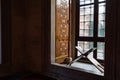 Islamic photo. A lectern in front of the window of a mosque.