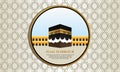 Islamic pilgrimage with kaaba for hajj mabroor