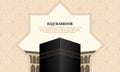 Islamic pilgrimage with kaaba for hajj mabroor