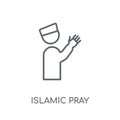 Islamic Pray linear icon. Modern outline Islamic Pray logo conce