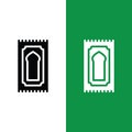 Islamic prayer mat Vector Icon Logo in Glyph Style Royalty Free Stock Photo