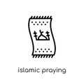 Islamic Praying Carpet icon. Trendy modern flat linear vector Is