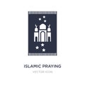 islamic praying carpet icon on white background. Simple element illustration from Religion concept