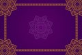 Islamic purple background with mandala golden elements