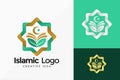 Islamic Quran Logo Vector Design. Abstract emblem, designs concept, logos, logotype element for template Royalty Free Stock Photo