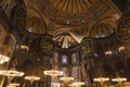 Islamic or ramadan concept photo. Interior of Hagia Sophia Mosque in Istanbul