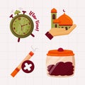 Islamic Ramadan Element Collections in Flat Illustration