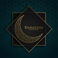 Islamic ramadan kareem premium design with creative moon